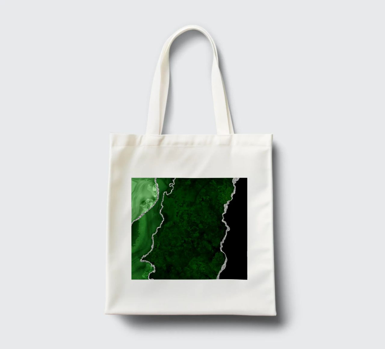 Texture Agata verde e argento 01 borsa in juta da Gemstone Textures