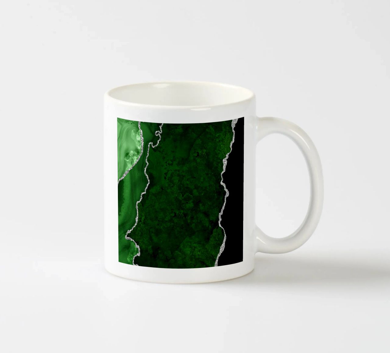 Texture Agata verde e argento 01 tazza in ceramica da Gemstone Textures