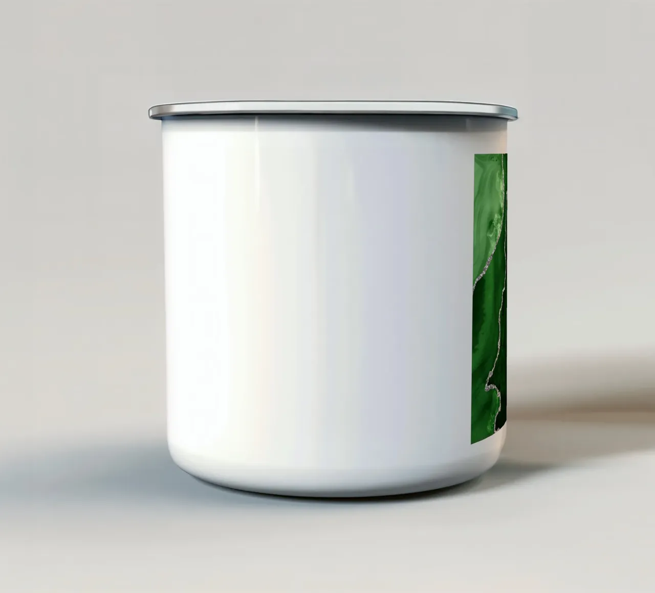 Texture Agate verte et argentée 01 mug en émail de Gemstone Textures