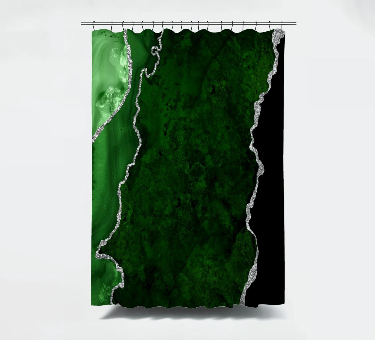 Texture Agata verde e argento 01 tenda da doccia da Gemstone Textures