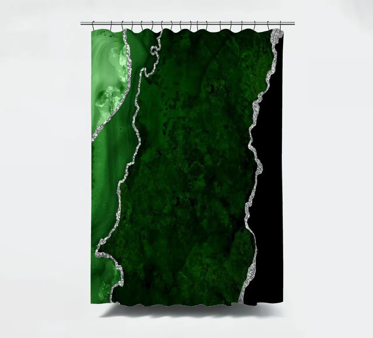 Texture Agata verde e argento 01 tenda da doccia da Gemstone Textures