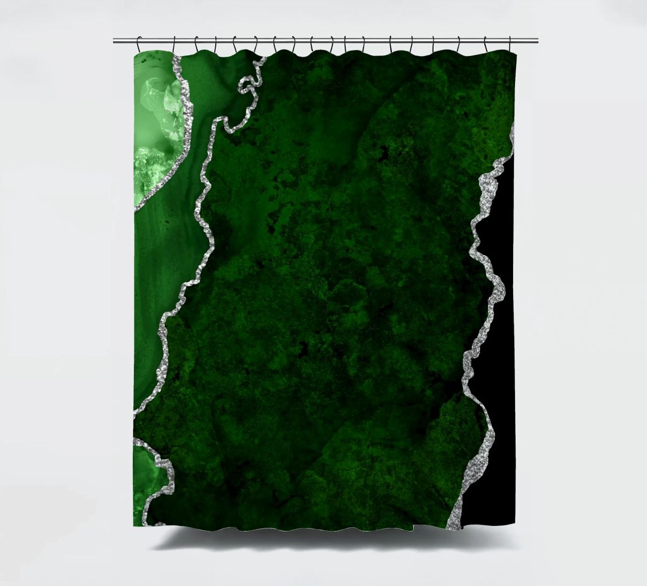 Texture Agata verde e argento 01 tenda da doccia da Gemstone Textures
