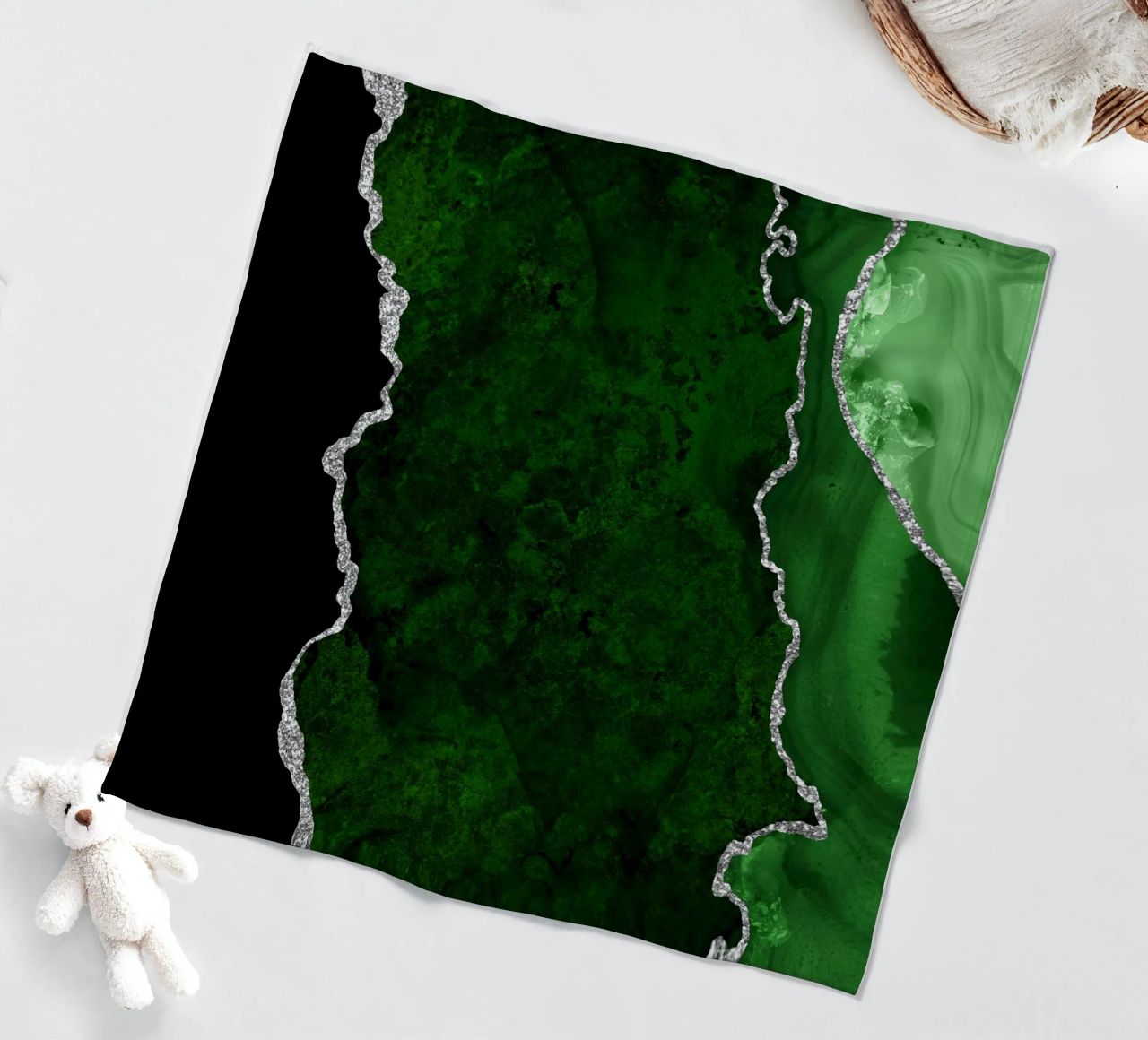 Texture Agata verde e argento 01 coperta in pile da Gemstone Textures