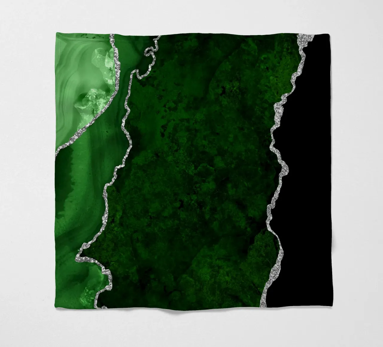Grüner & silberner Achat Textur 01 Fleecedecke von Gemstone Textures