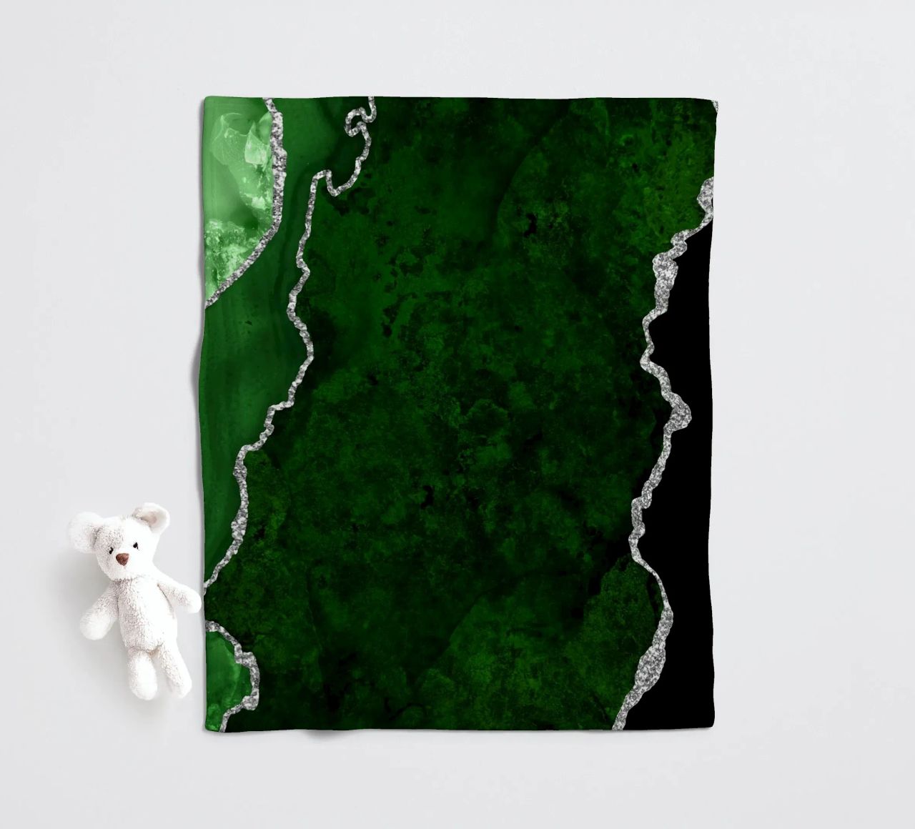 Texture Agata verde e argento 01 coperta in pile da Gemstone Textures
