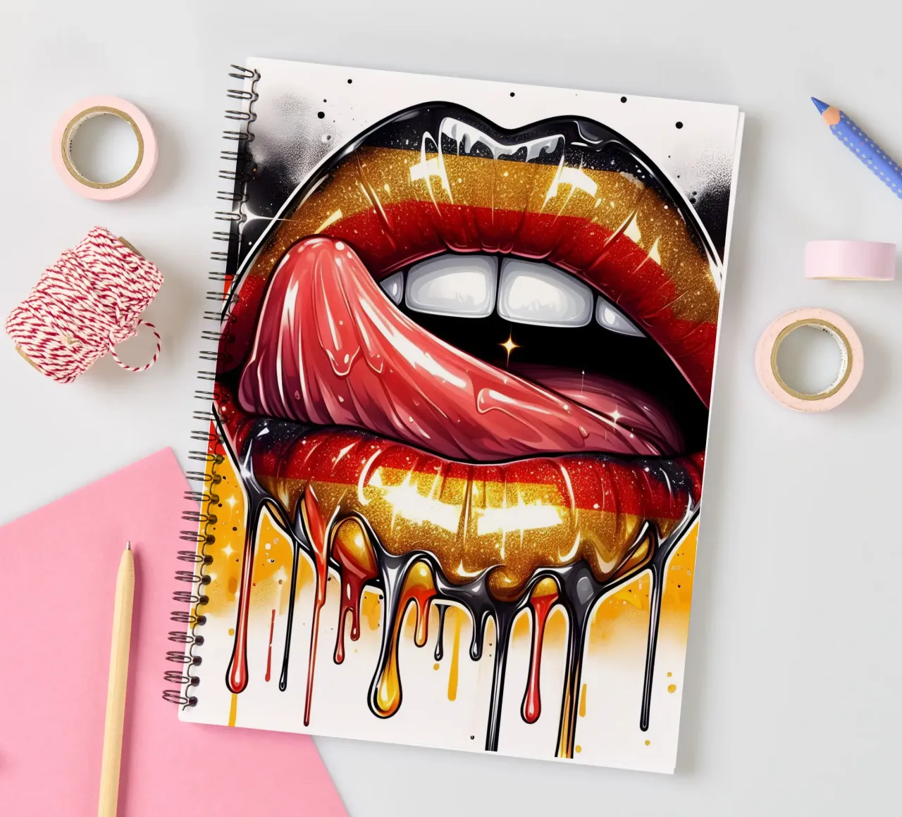 Deutsche Graffiti-Lippen Ringbuch von ARTOMATIC