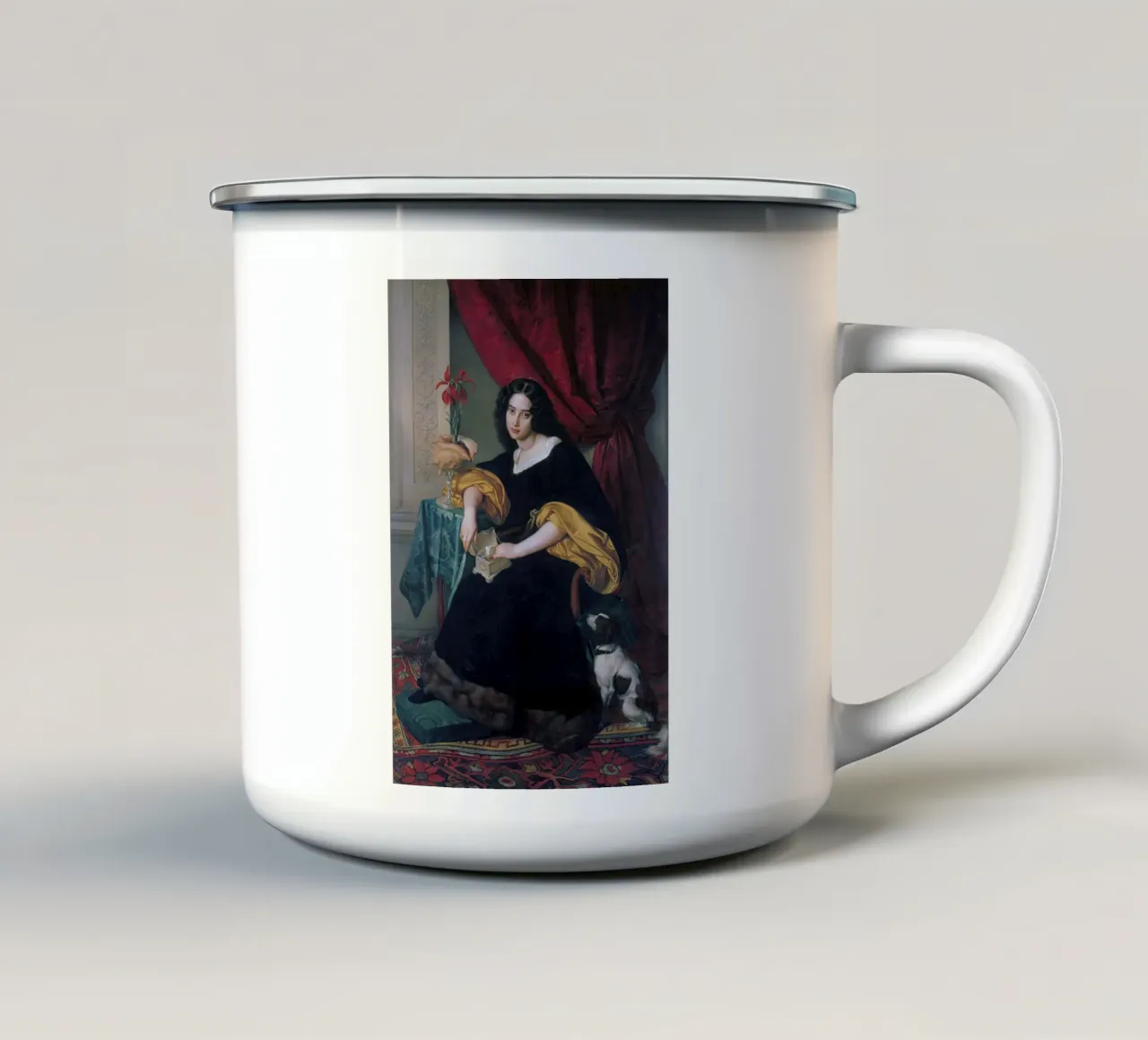 Julius Hubner - Pauline Hubner (1829) tazza in smalto da William Store