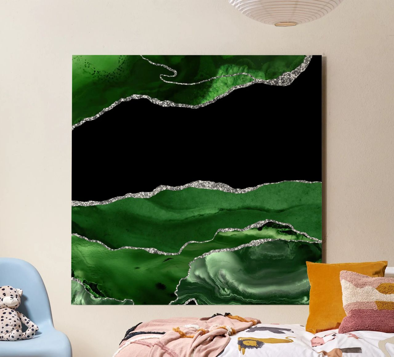 Agata verde e argento Texture 02 alluminio dibond da Gemstone Textures