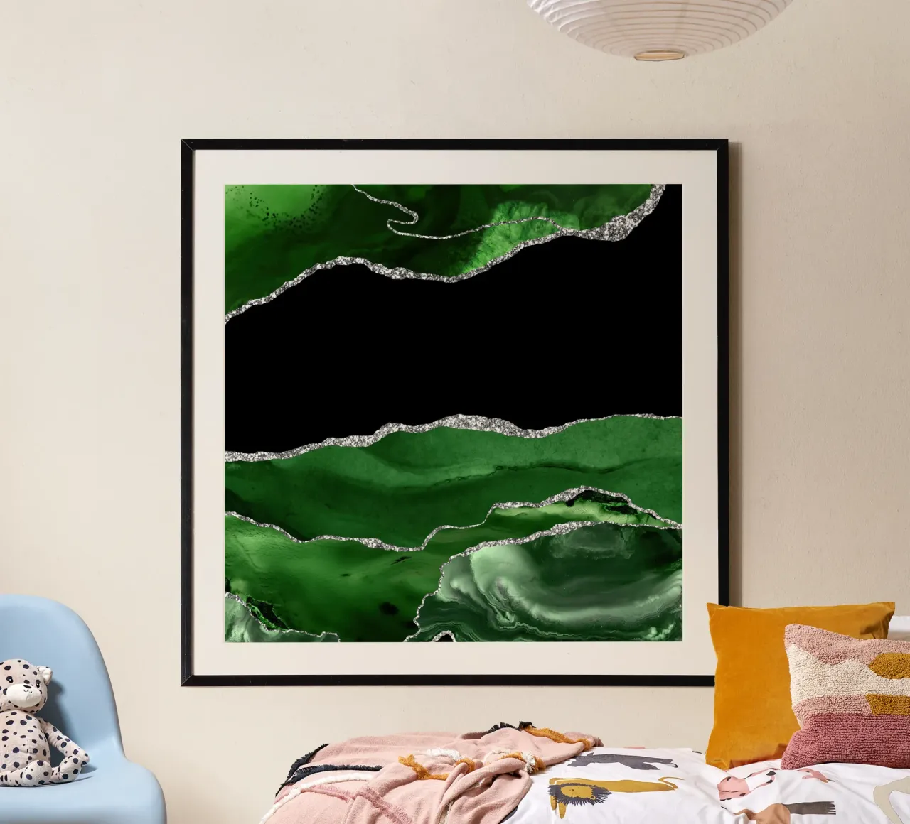 Texture Agate verte et argentée 02 poster de Gemstone Textures