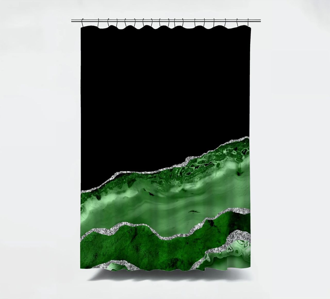 Texture Agata verde e argento 03 tenda da doccia da Gemstone Textures