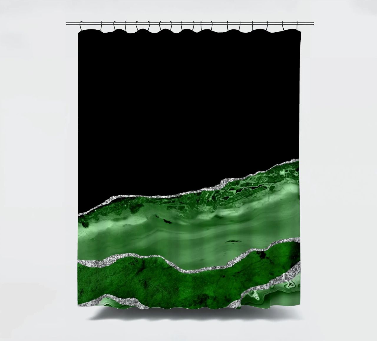 Texture Agata verde e argento 03 tenda da doccia da Gemstone Textures