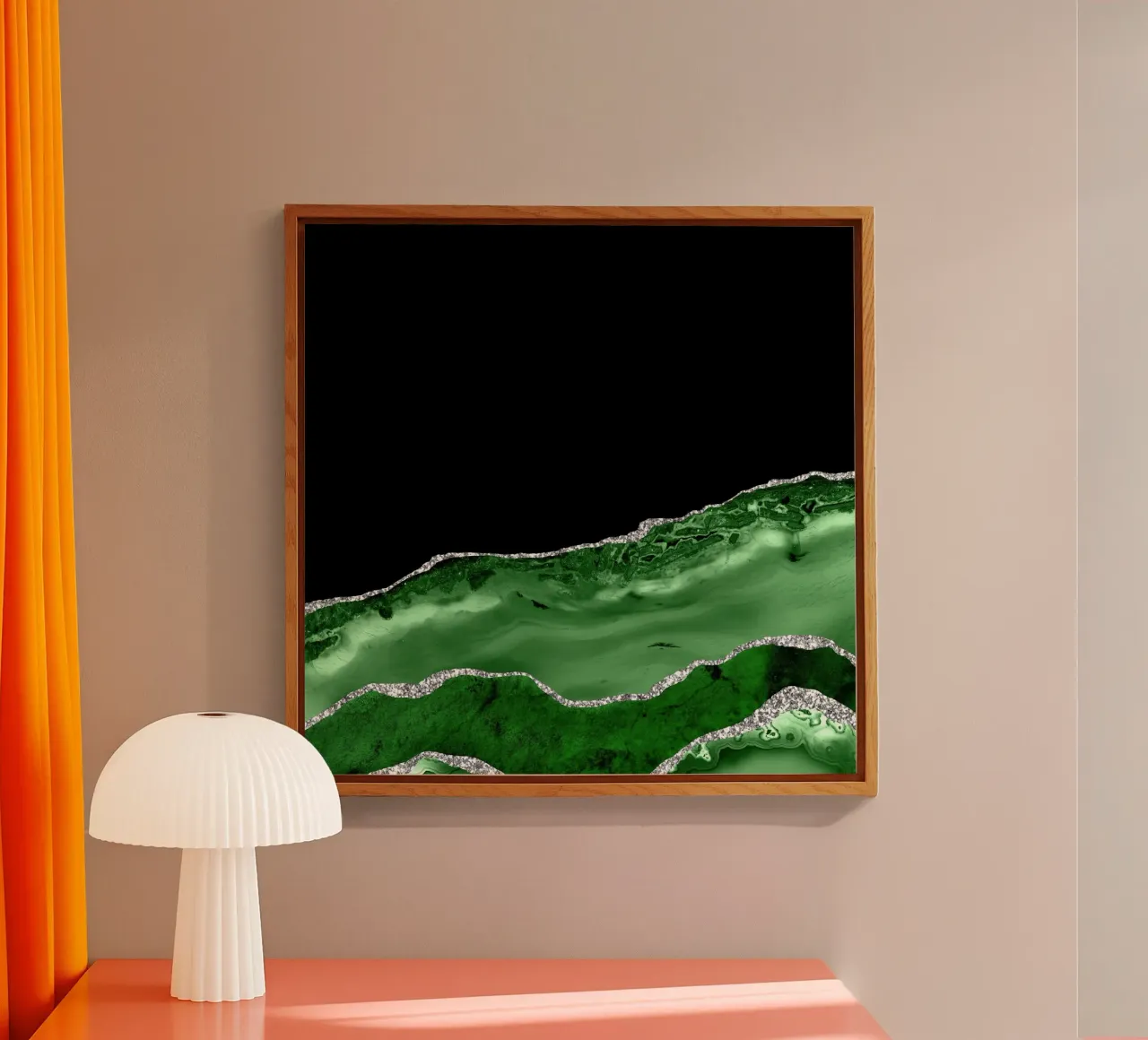 Grüner & silberner Achat Textur 03 Acryl-Glas von Gemstone Textures