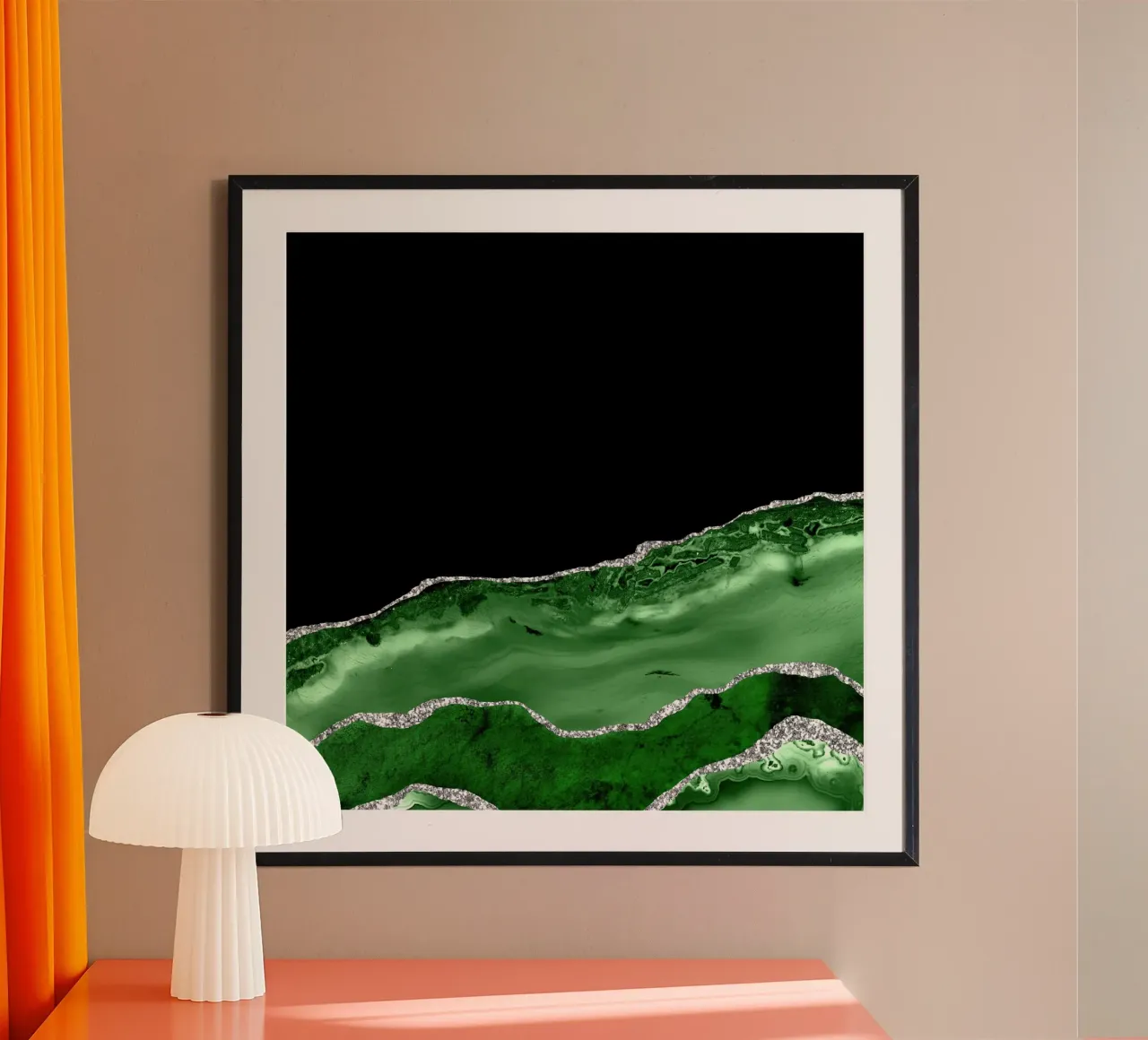 Groene en zilveren agaatstructuur 03 hahnemühle van Gemstone Textures
