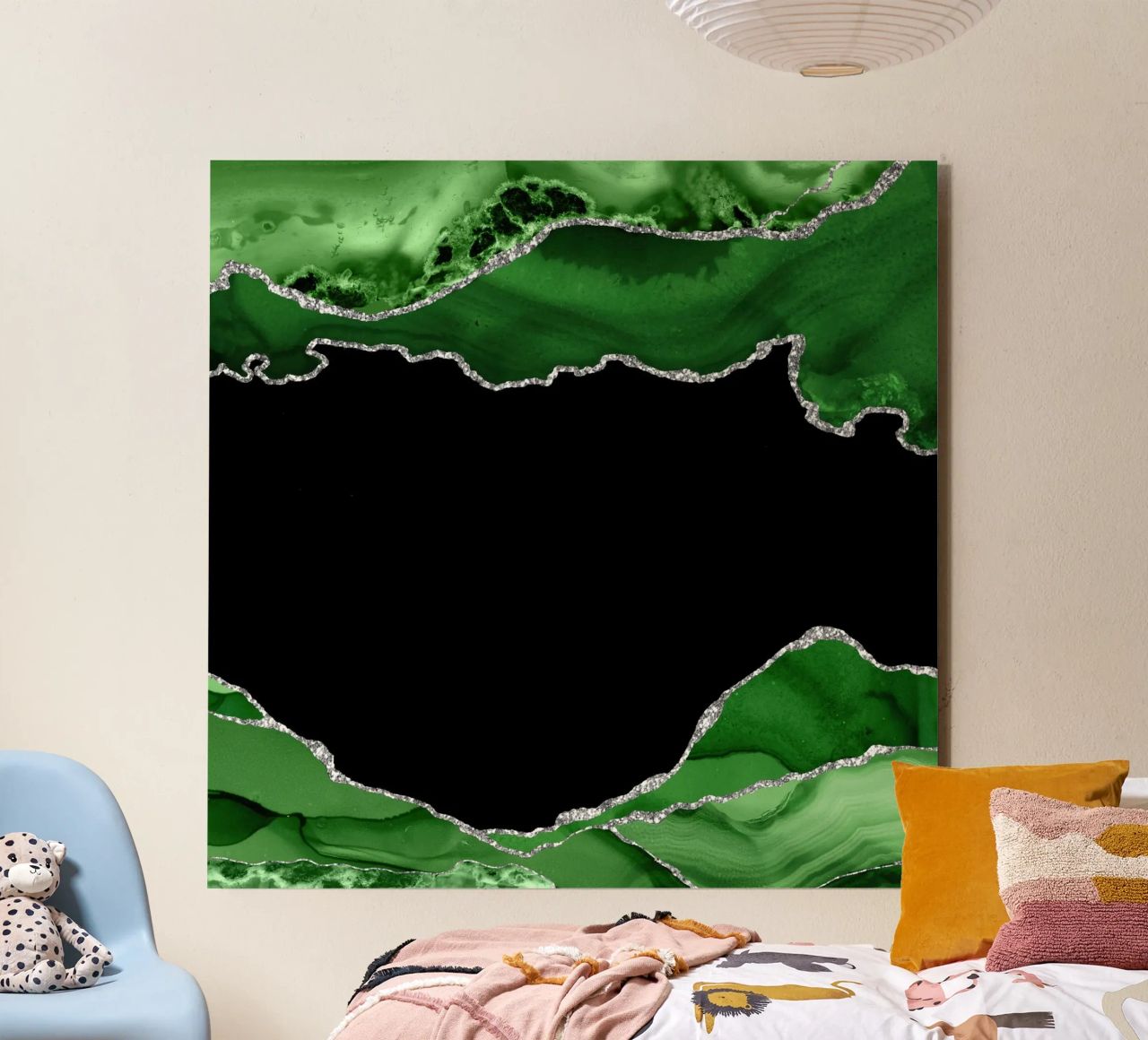 Texture Agata verde e argento 04 alluminio dibond da Gemstone Textures
