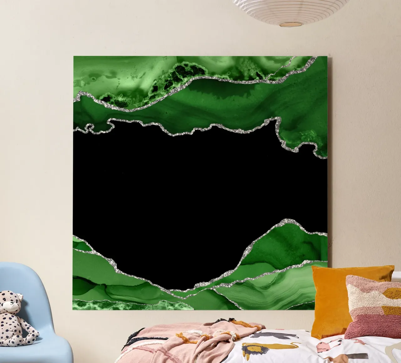Texture Agata verde e argento 04 pannello forex da Gemstone Textures