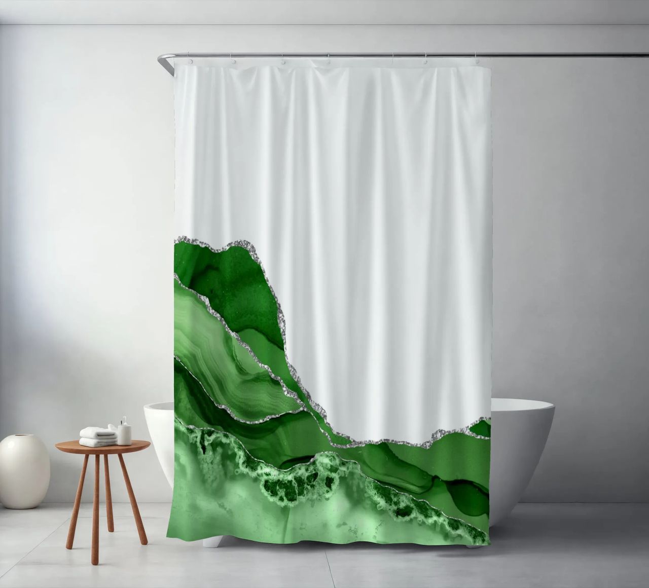 Agata verde e argento Texture 05 tenda da doccia da Gemstone Textures