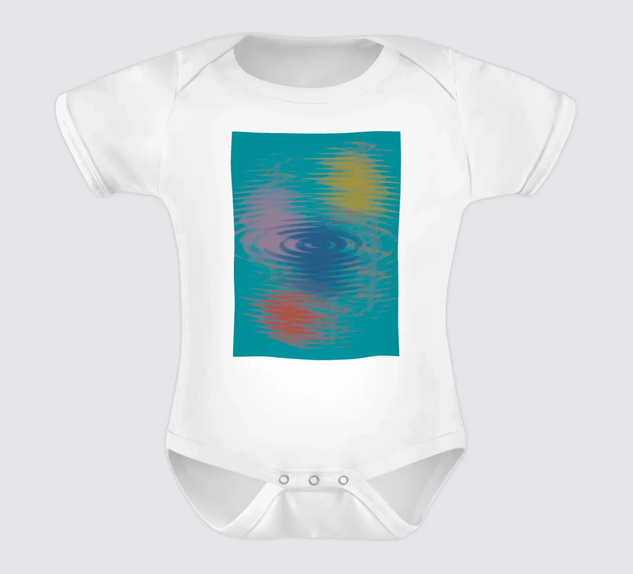 Abstract colourful wavy patterns short-sleeve baby romper by Something for you