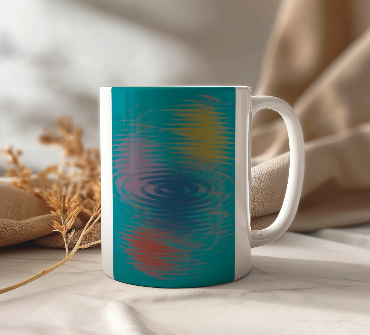 Abstract colourful wavy patterns ceramic mug by Something for you