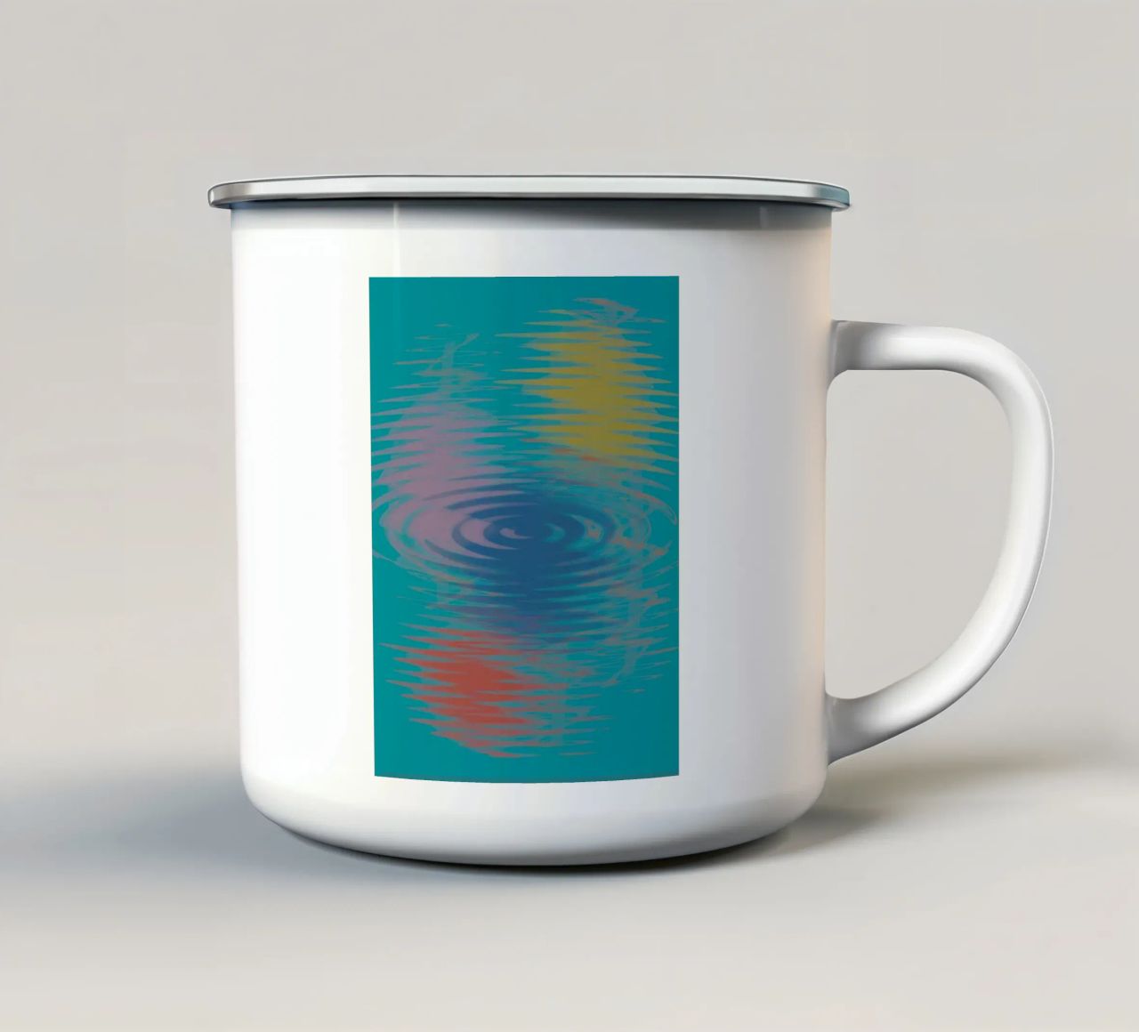 Motivi astratti ondulati e colorati tazza in smalto da Something for you