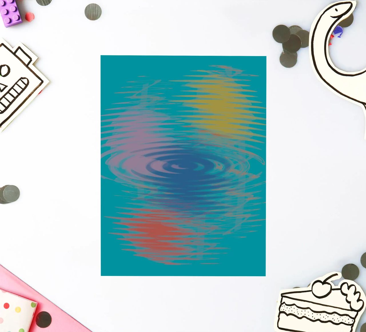 Motivi astratti ondulati e colorati adesivo da Something for you