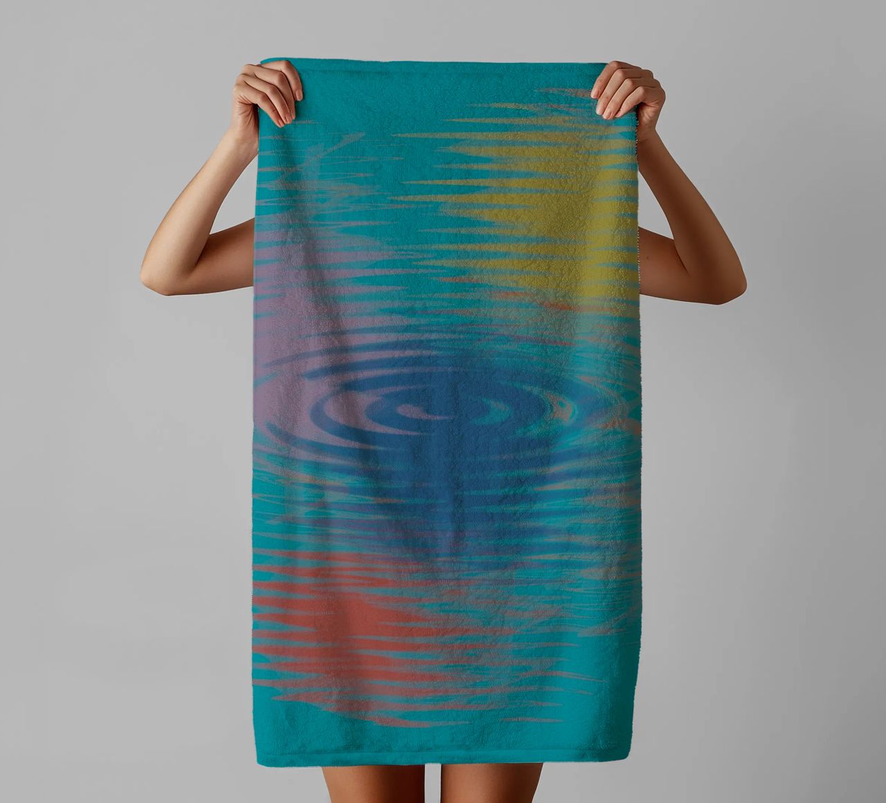 Abstract colourful wavy patterns towel by Something for you