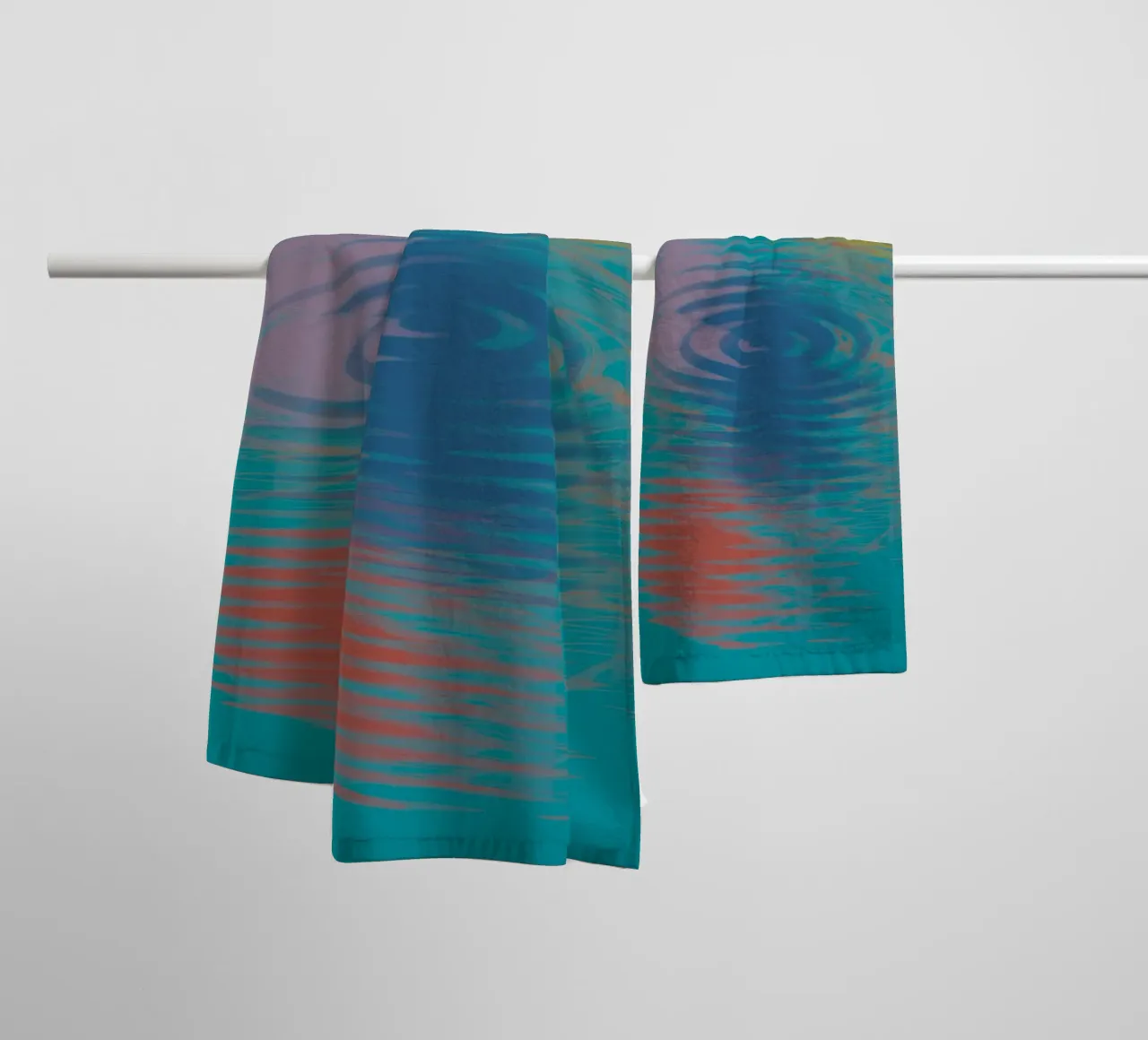 Abstract colourful wavy patterns towel by Something for you