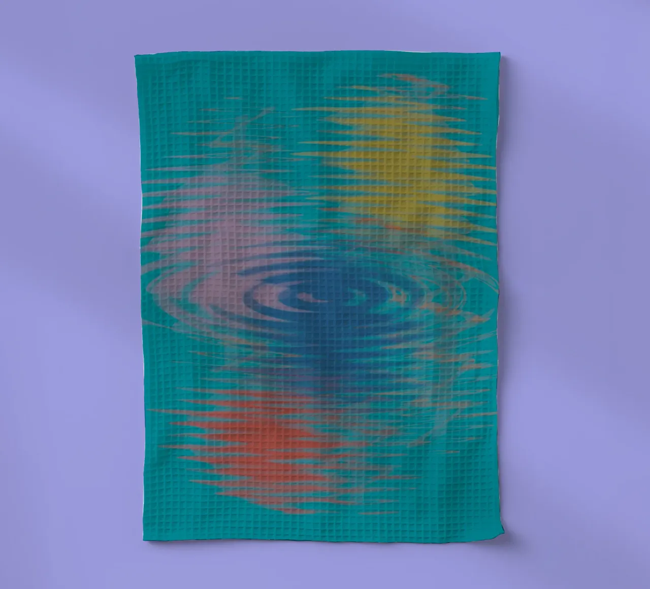 Abstracte kleurrijke golvende patronen theedoek van Something for you