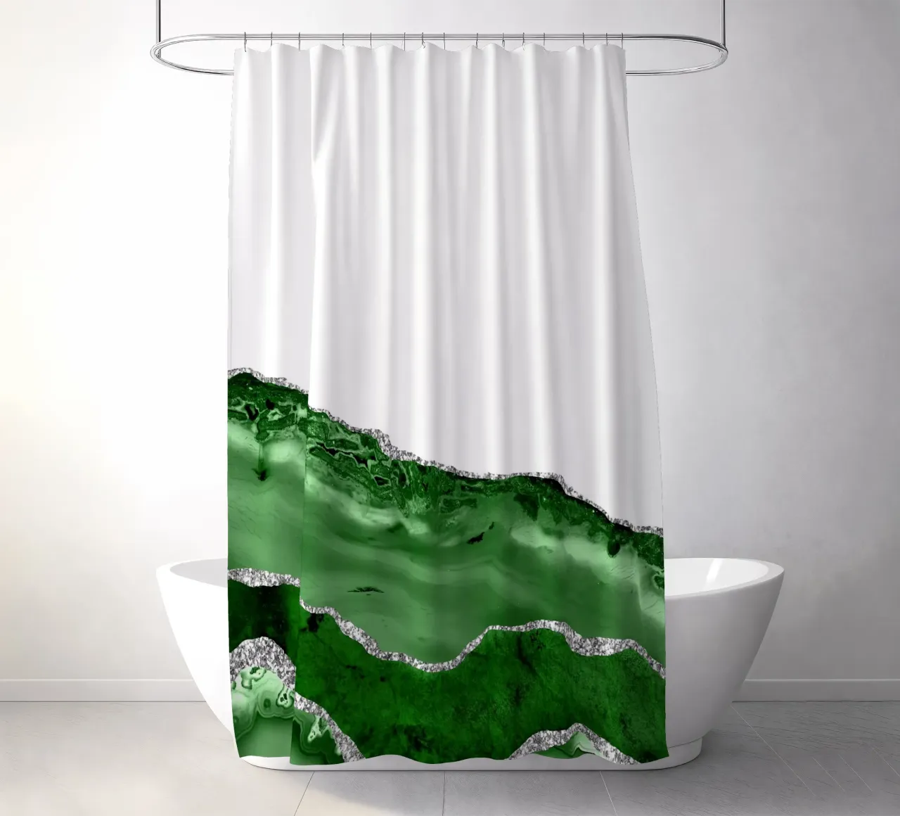 Agata verde e argento Texture 06 tenda da doccia da Gemstone Textures