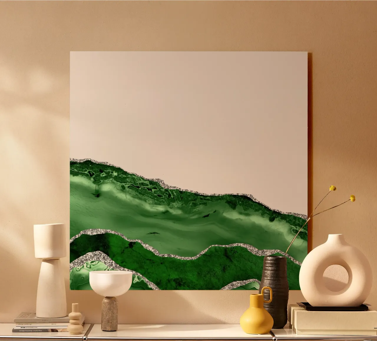 Texture Agate verte et argentée 06 plexiglas de Gemstone Textures