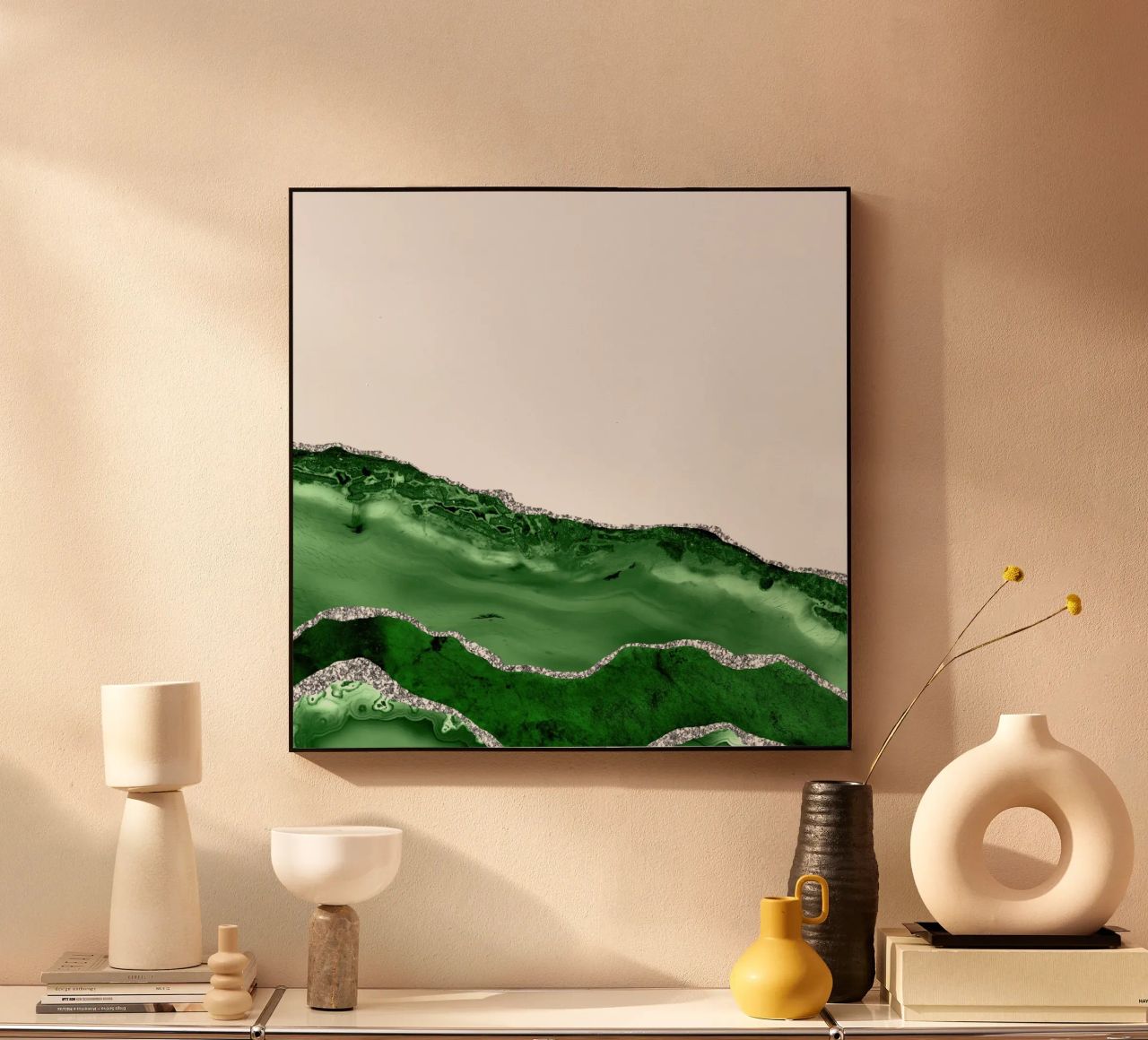 Agata verde e argento Texture 06 alluminio dibond da Gemstone Textures