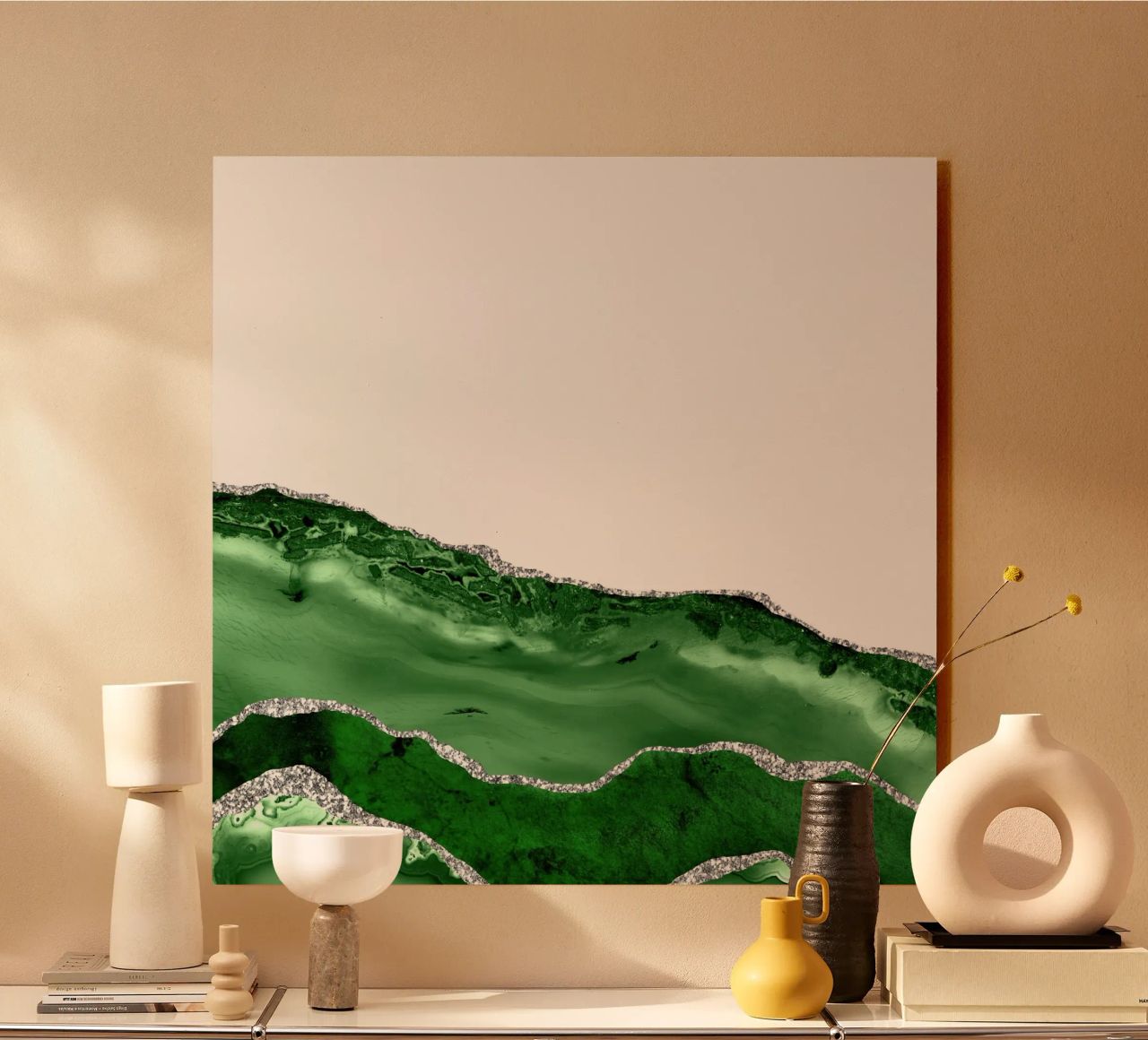Agata verde e argento Texture 06 alluminio dibond da Gemstone Textures