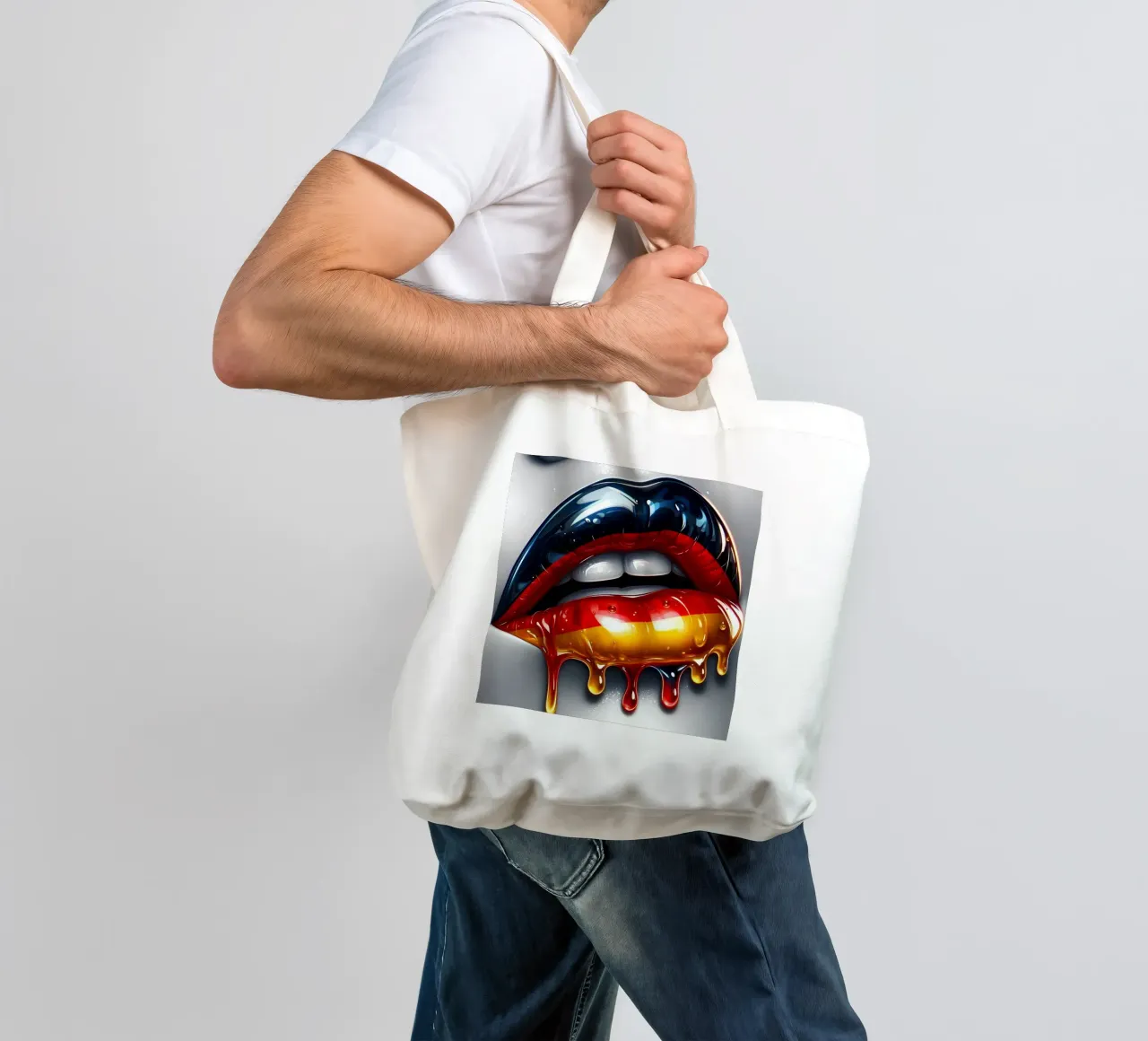 BANDIERA TEDESCA COLORE LABBRA borsa in juta da ARTOMATIC