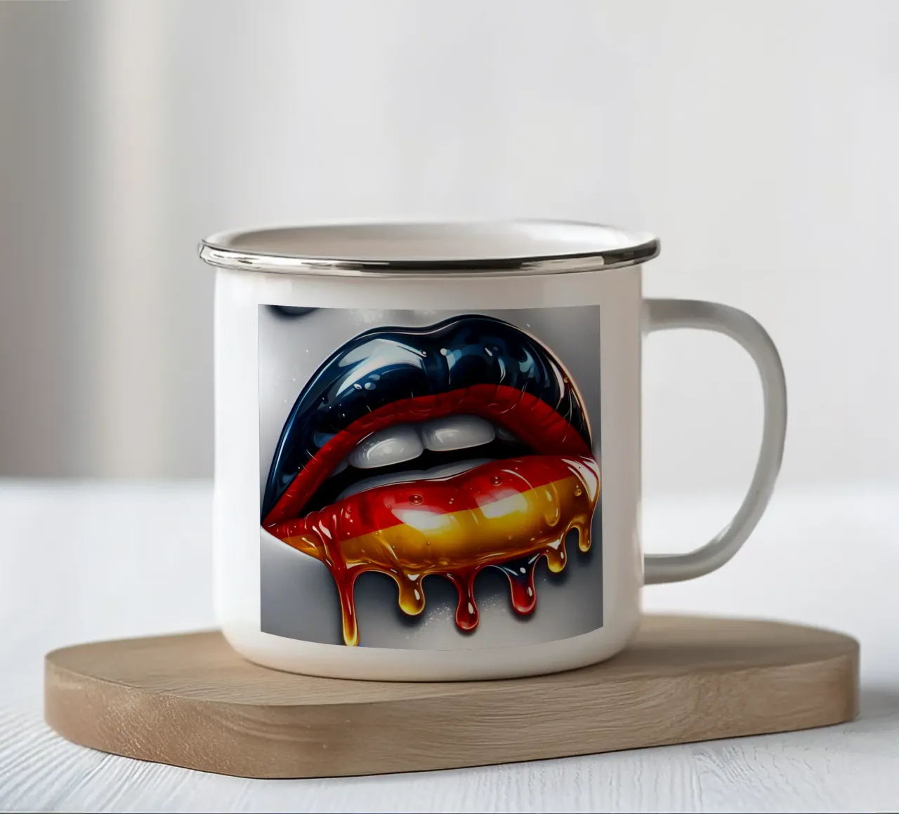 BANDIERA TEDESCA COLORE LABBRA tazza in smalto da ARTOMATIC