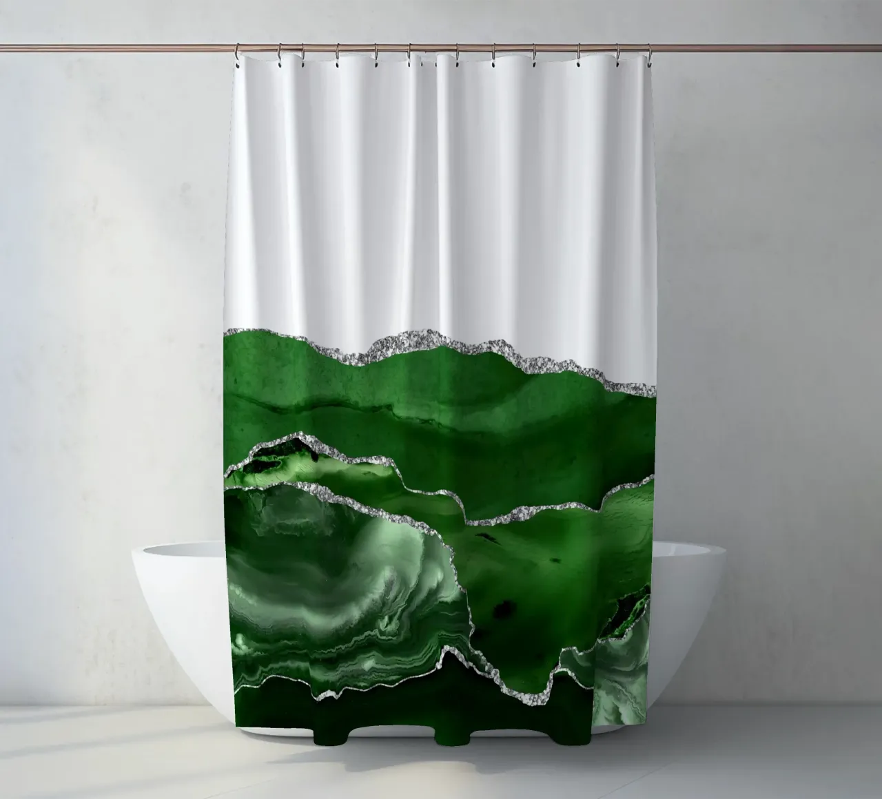Agata verde e argento Texture 07 tenda da doccia da Gemstone Textures