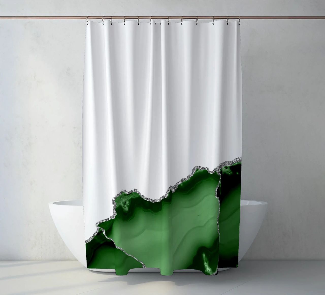 Agata verde e argento Texture 09 tenda da doccia da Gemstone Textures