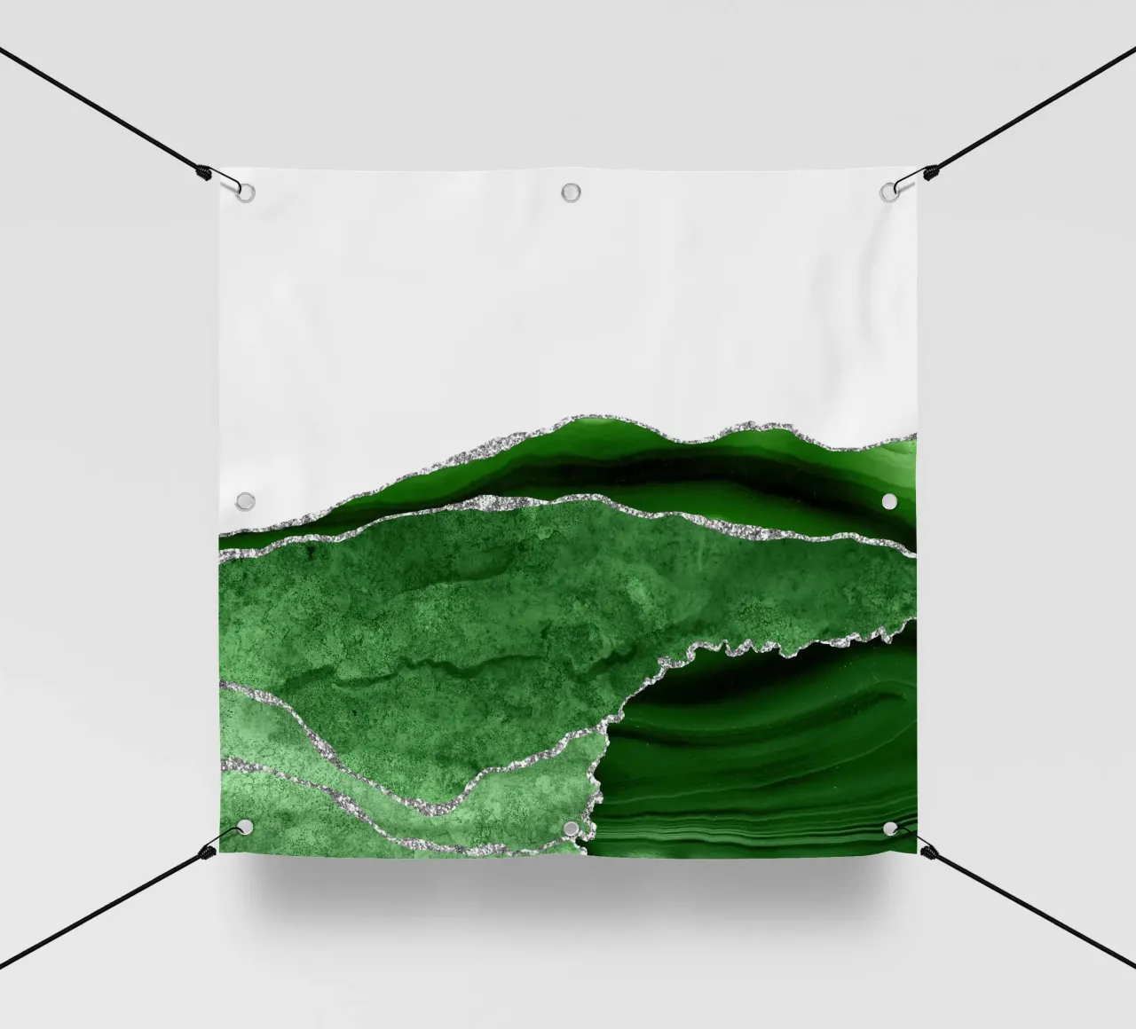 Grüner & silberner Achat Textur 10 PVC Plane von Gemstone Textures