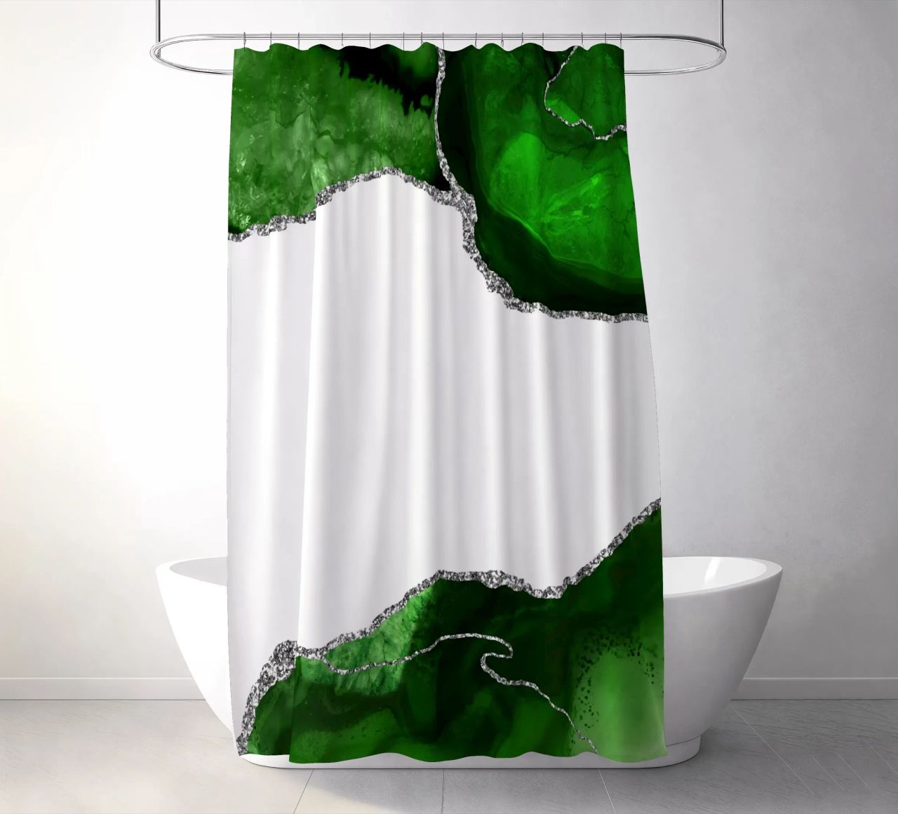 Agata verde e argento Texture 11 tenda da doccia da Gemstone Textures