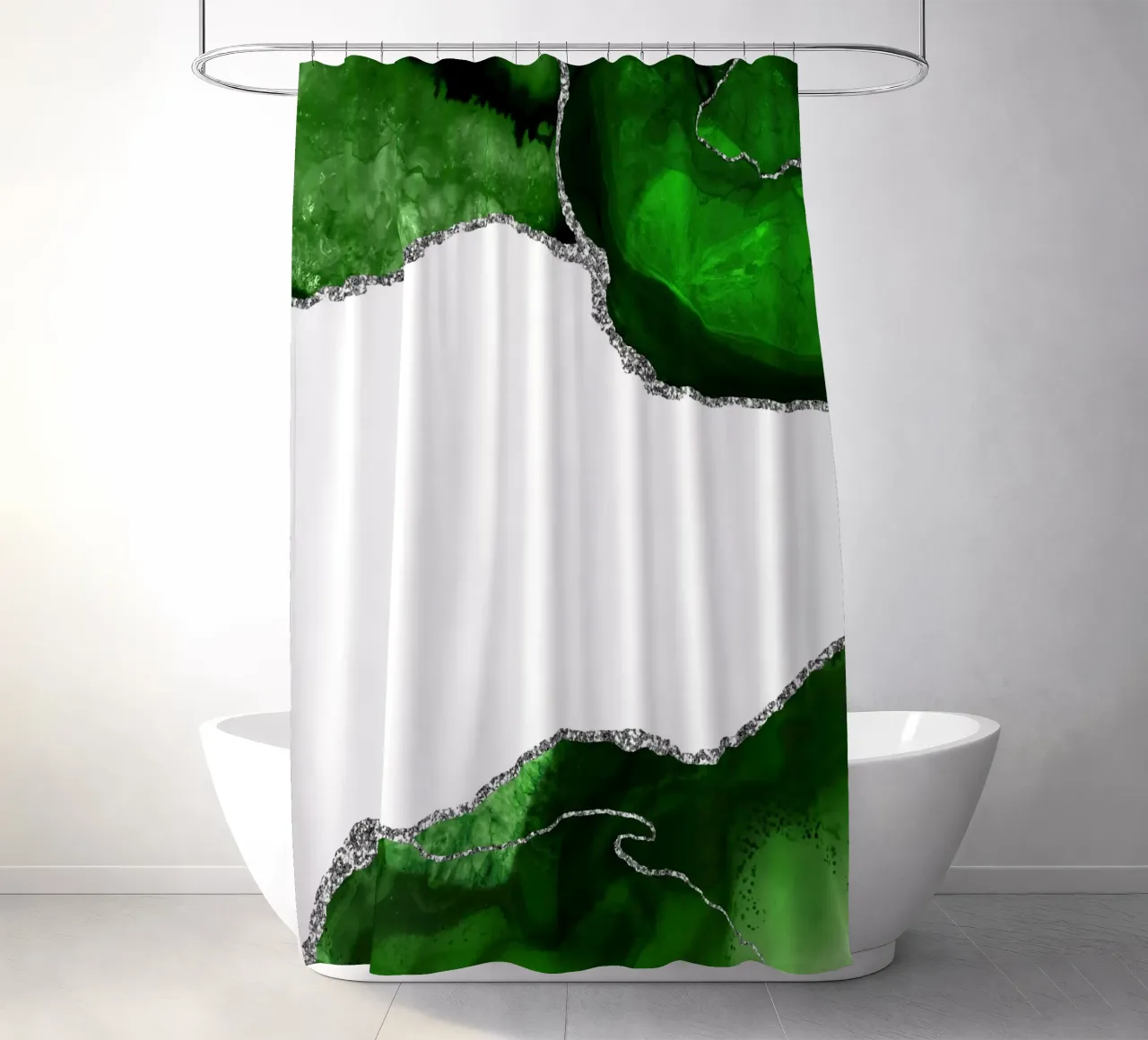 Agata verde e argento Texture 11 tenda da doccia da Gemstone Textures