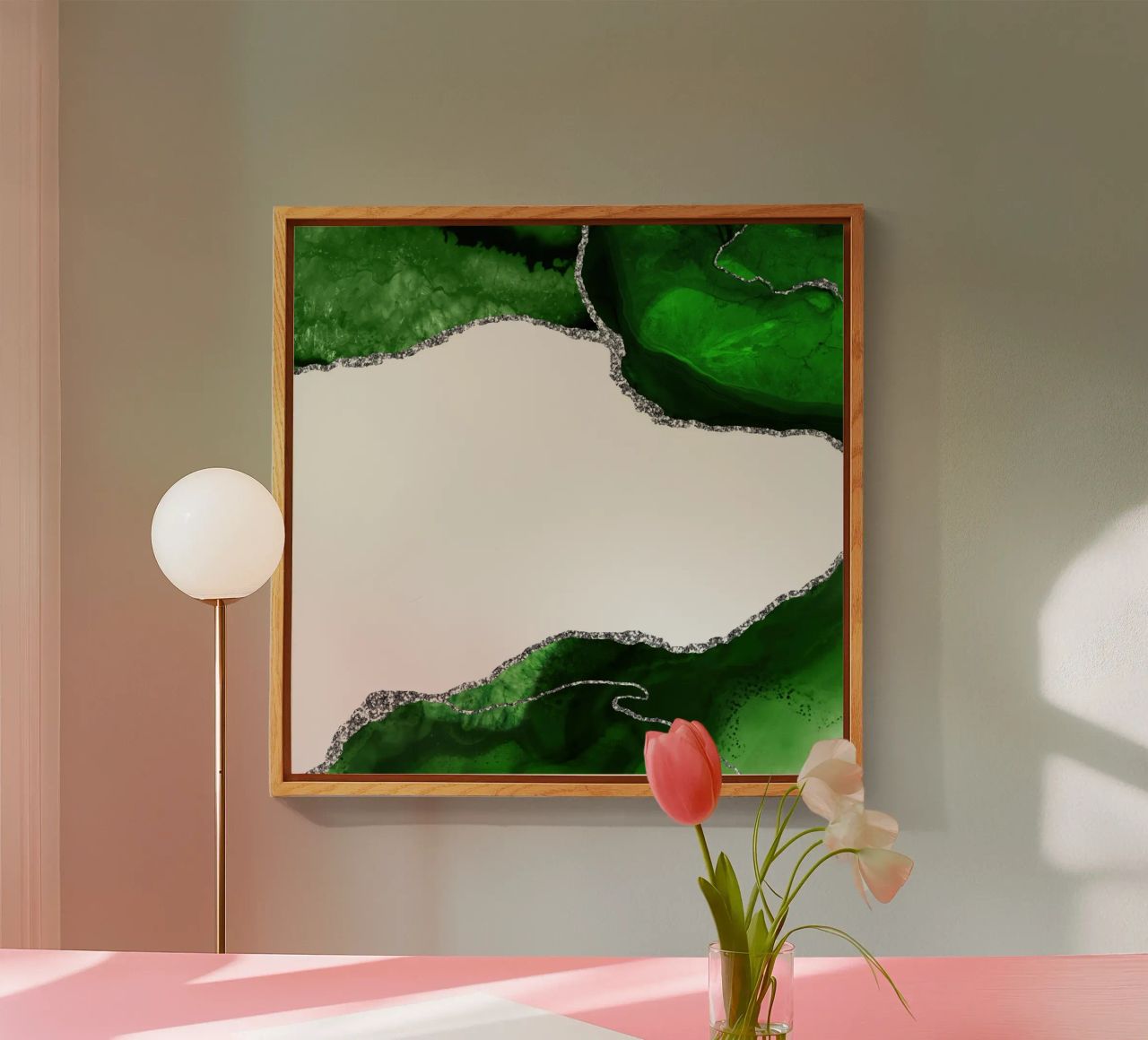 Agata verde e argento Texture 11 plexiglass da Gemstone Textures