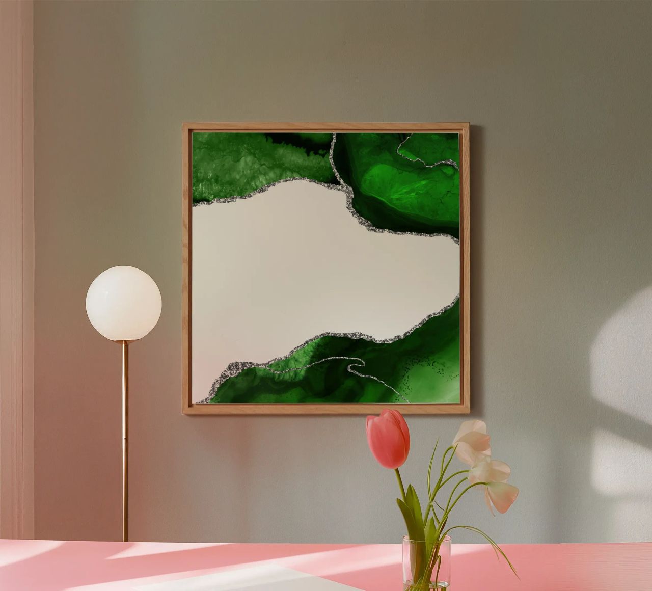 Agata verde e argento Texture 11 alluminio dibond da Gemstone Textures