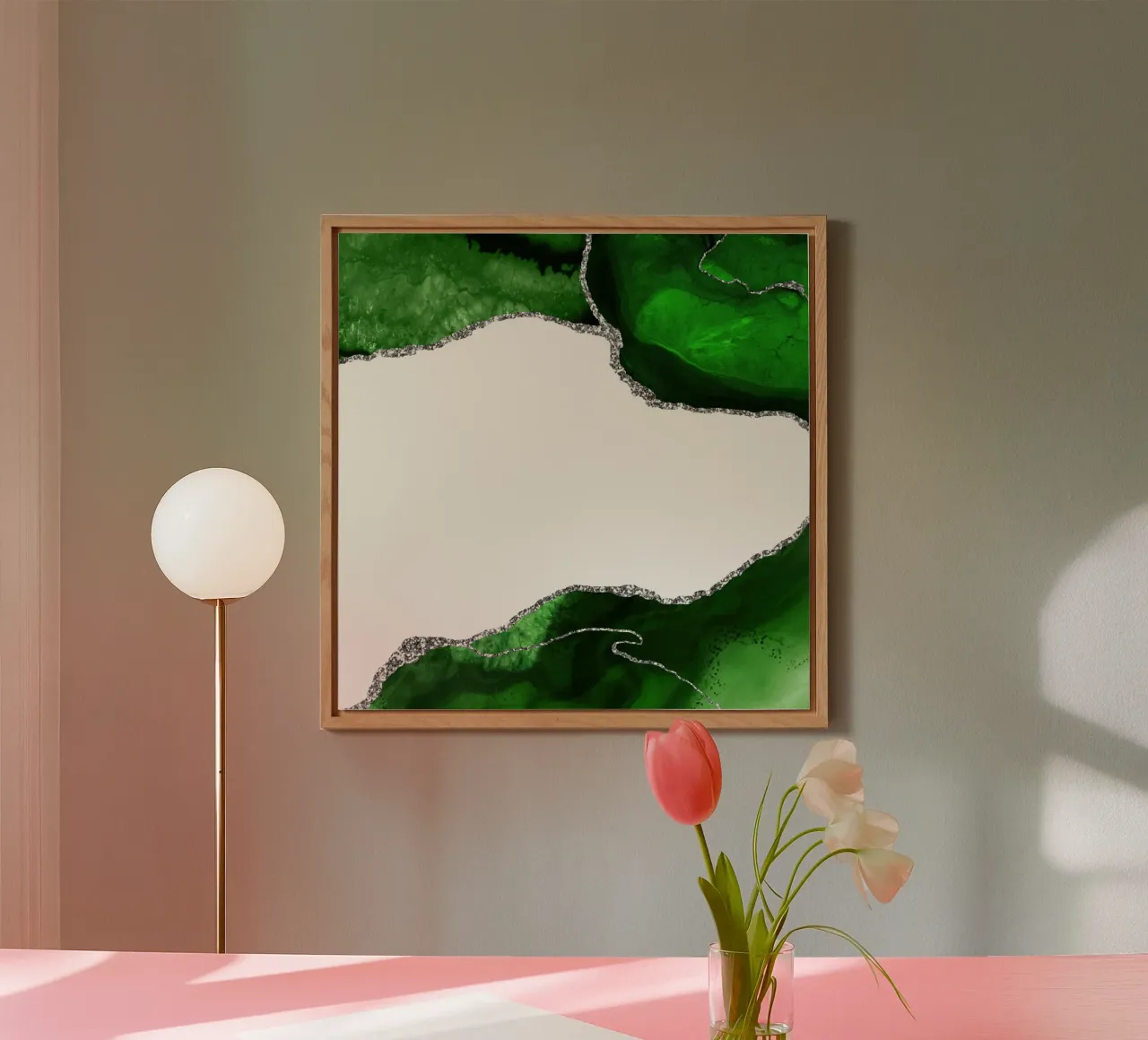 Agata verde e argento Texture 11 alluminio dibond da Gemstone Textures