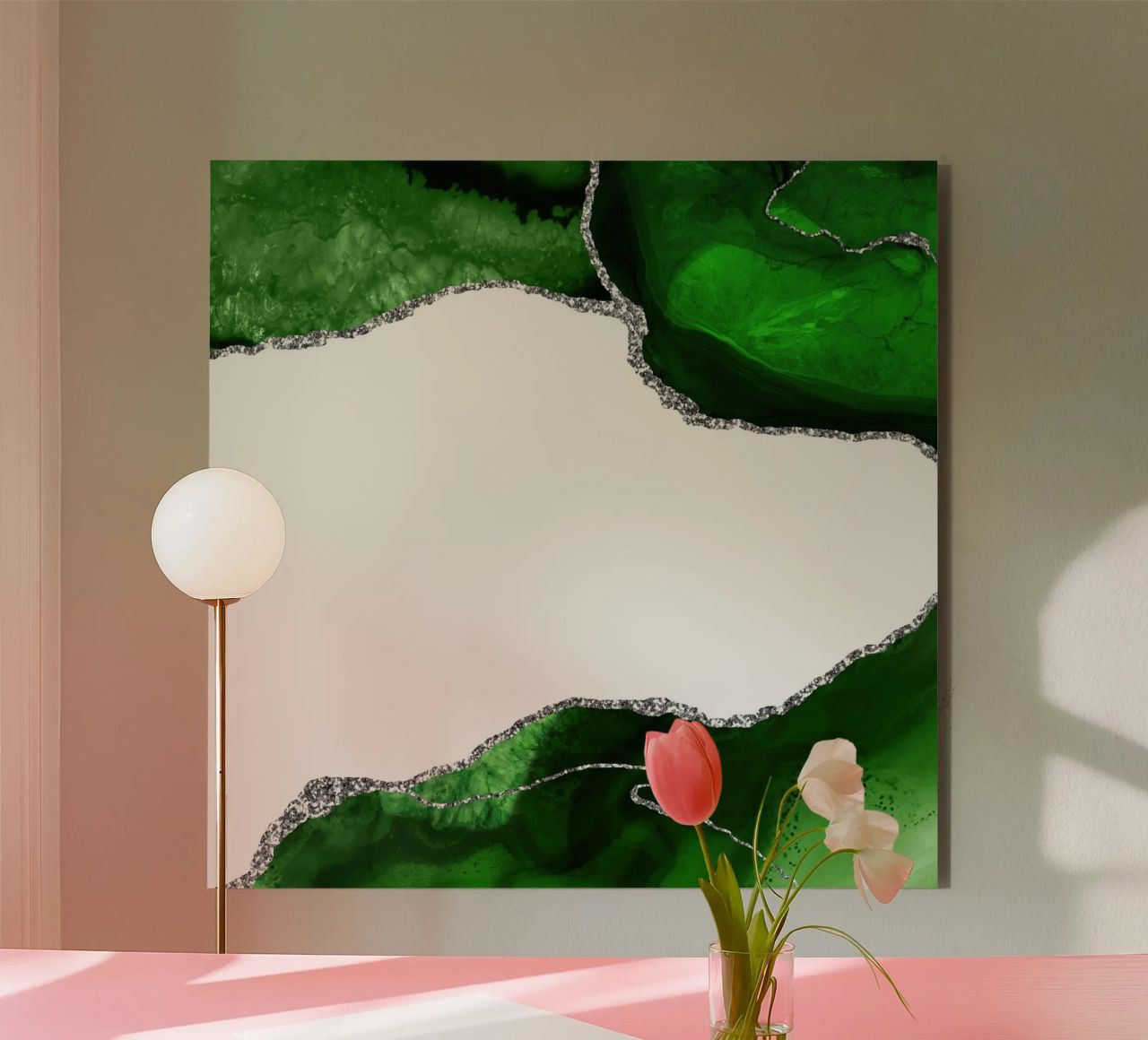 Agata verde e argento Texture 11 alluminio dibond da Gemstone Textures