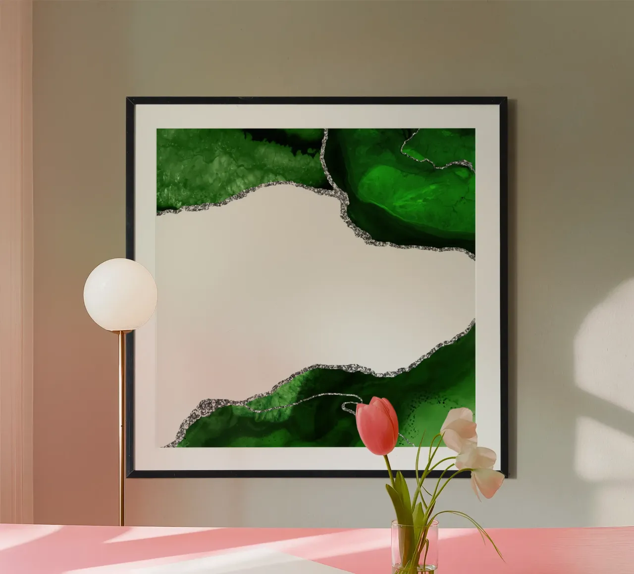 Groene en zilveren Agaat Textuur 11 hahnemühle van Gemstone Textures