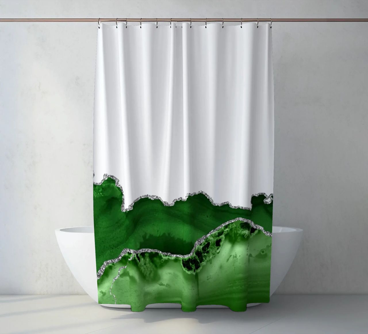 Agata verde e argento Texture 12 tenda da doccia da Gemstone Textures
