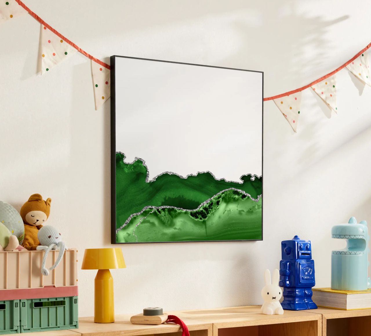 Agata verde e argento Texture 12 alluminio dibond da Gemstone Textures