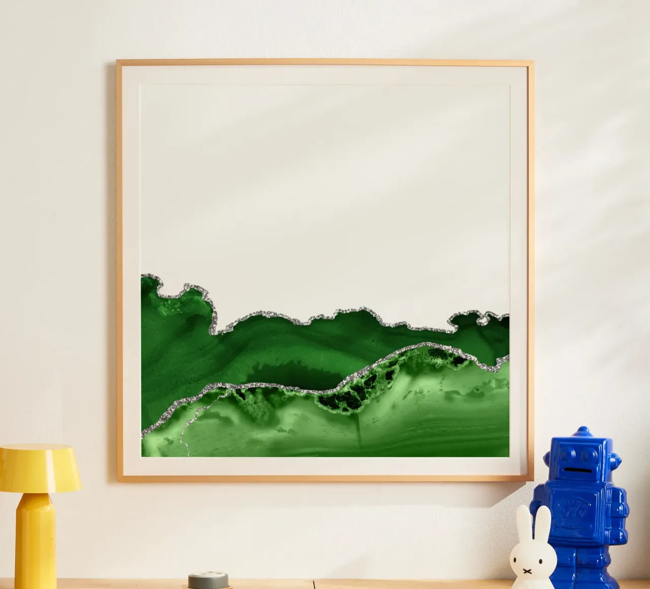 Green & Silver Agate Texture 12 poster by Gemstone Textures