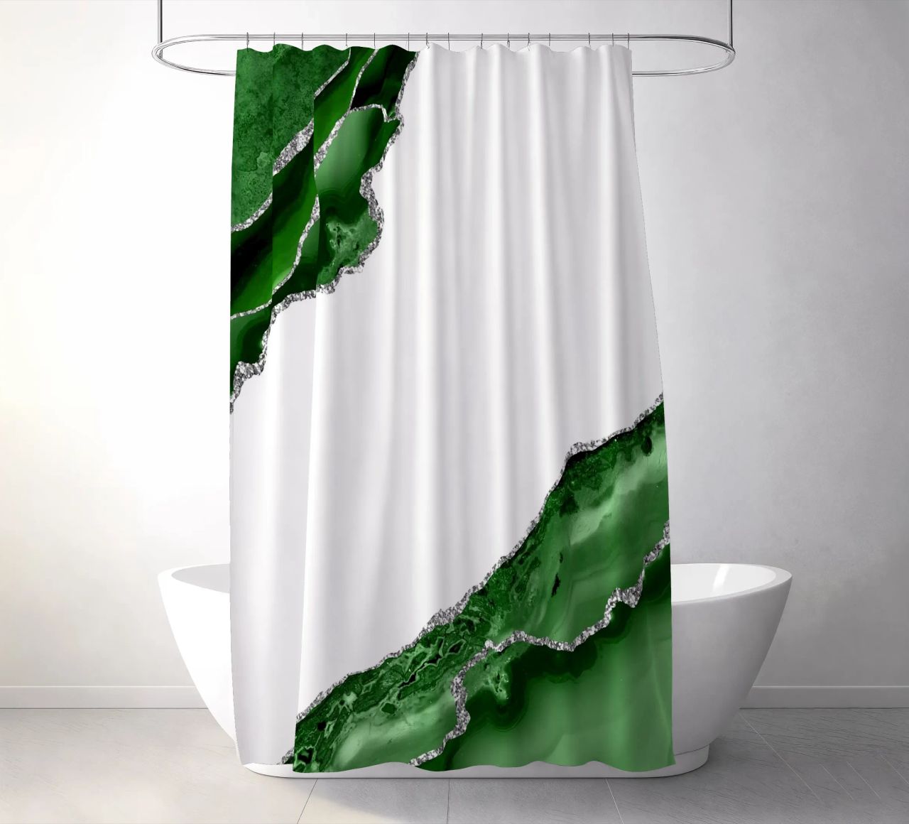 Agata verde e argento Texture 13 tenda da doccia da Gemstone Textures
