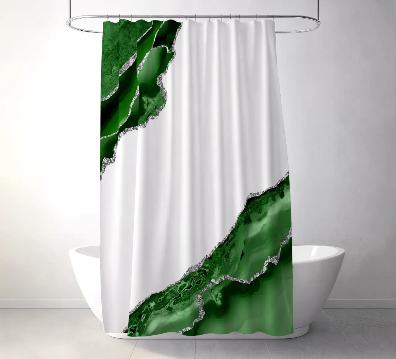 Agata verde e argento Texture 13 tenda da doccia da Gemstone Textures