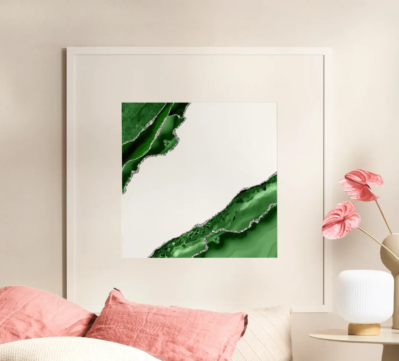 Groene en zilveren Agaat Textuur 13 hahnemühle van Gemstone Textures