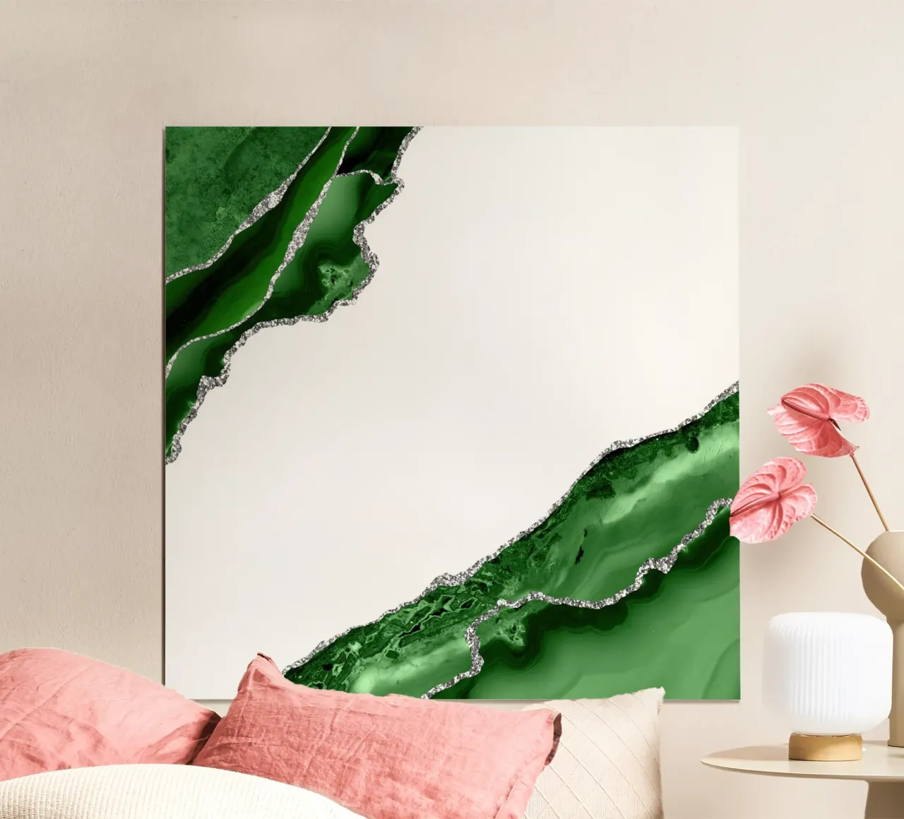 Groene en zilveren Agaat Textuur 13 hahnemühle van Gemstone Textures